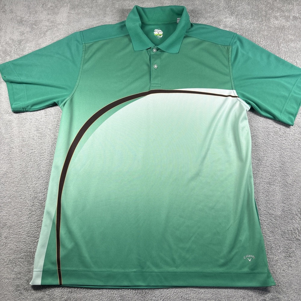 Callaway X Series Polo Shirt‎ Multi-Green Colored Short Sleeve Golf Men's Sz XXL